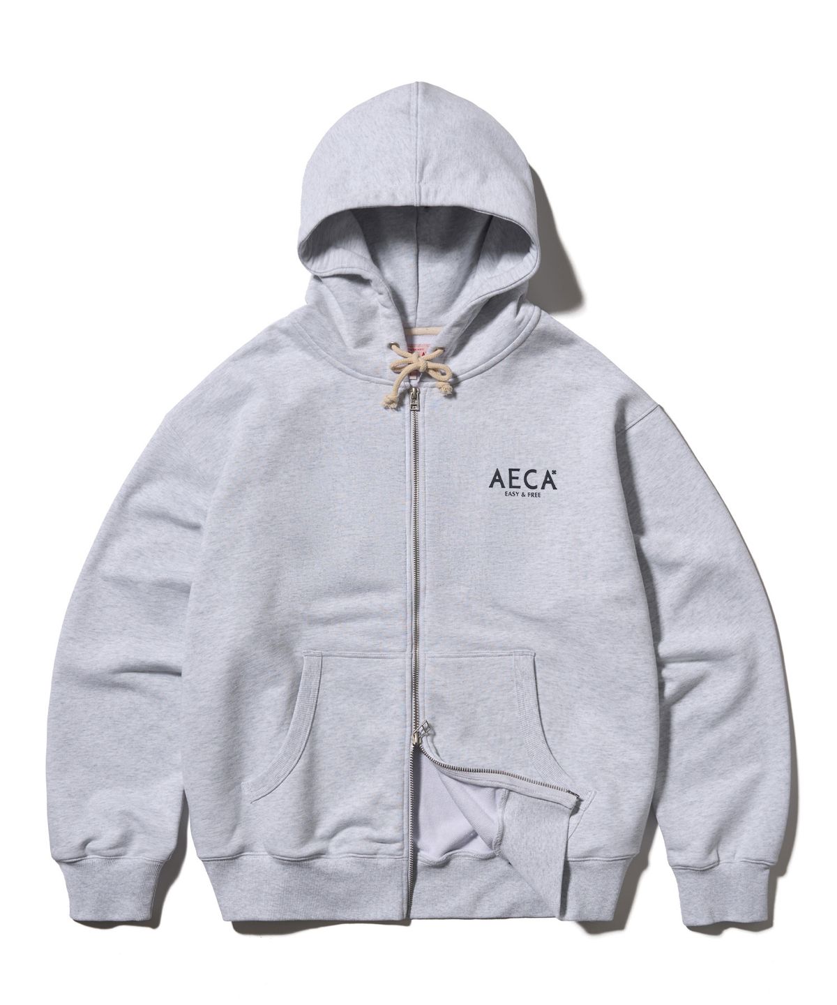 에이카화이트(AECA) AECA SIGNATURE ZIP UP HOODIE-LIGHT GREY