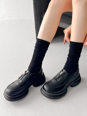 [무신사 단독] 에브리데이 크레이번 지퍼 플랫폼 어글리 로퍼 ED2563