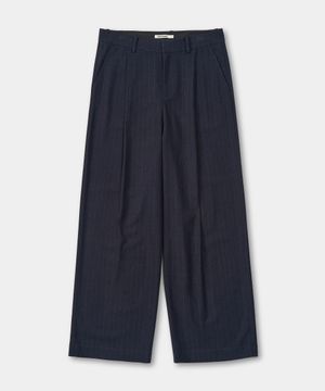 클래식 원턱 핀 스트라이프 트라우저 (NAVY)