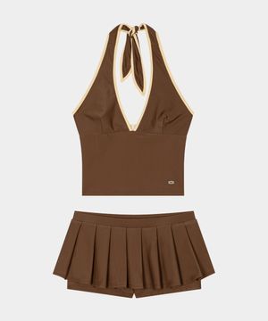 Peony Line Bikini (Brown)