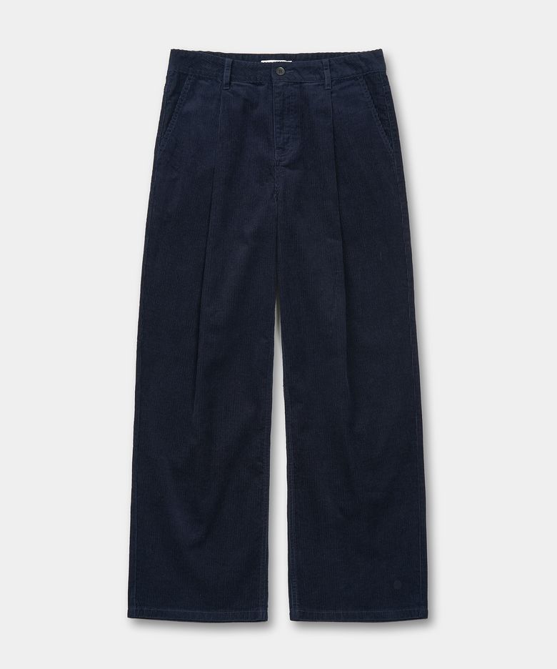 원턱 와이드 코듀로이 팬츠 (NAVY)