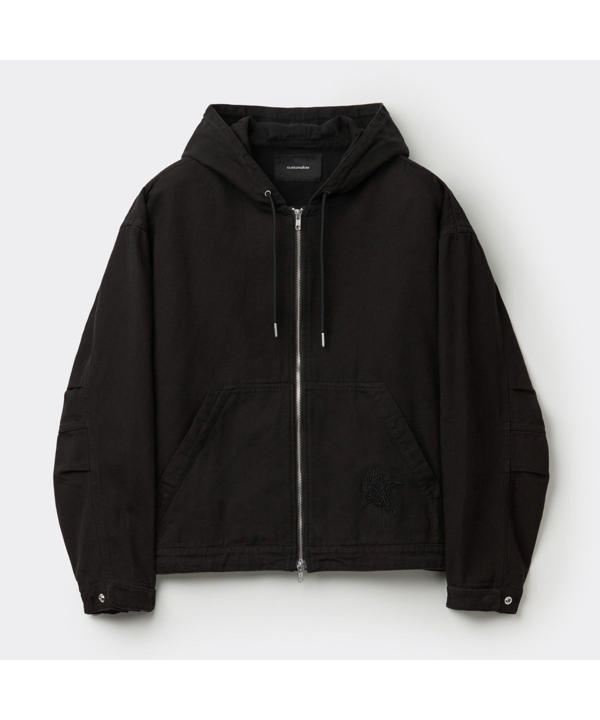 커스텀멜로우(CUSTOMELLOW) [BISCO SMITH] Black Cotton Hood Zip Jacket CWUAW25911BKX