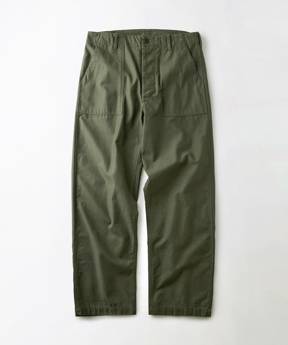 아웃스탠딩(OUTSTANDING) BACK SATIN FATIGUE PANTS (STRAIGHT FIT)_OLIVE GREEN