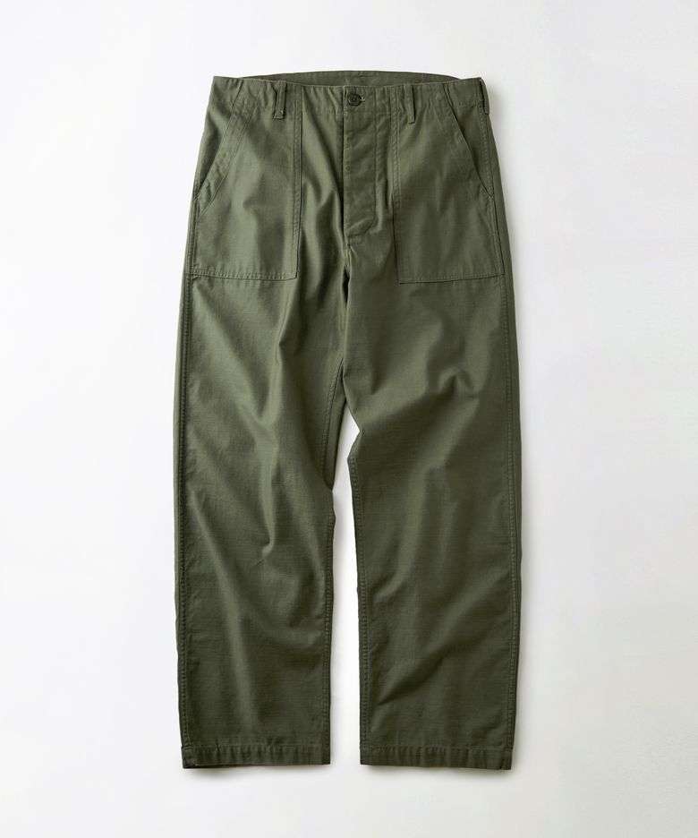 BACK SATIN FATIGUE PANTS(STRAIGHT FIT)_OLIVE GREEN