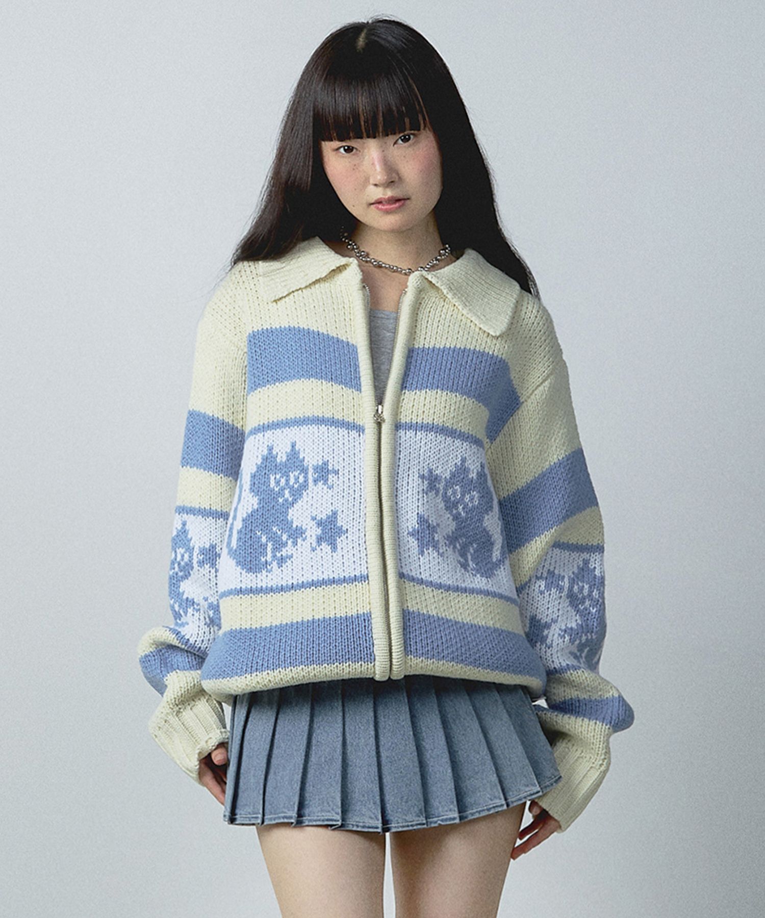 MUSINSA公式 | YOUHEE STAR CAT COWICHAN CARDIGAN IVORY