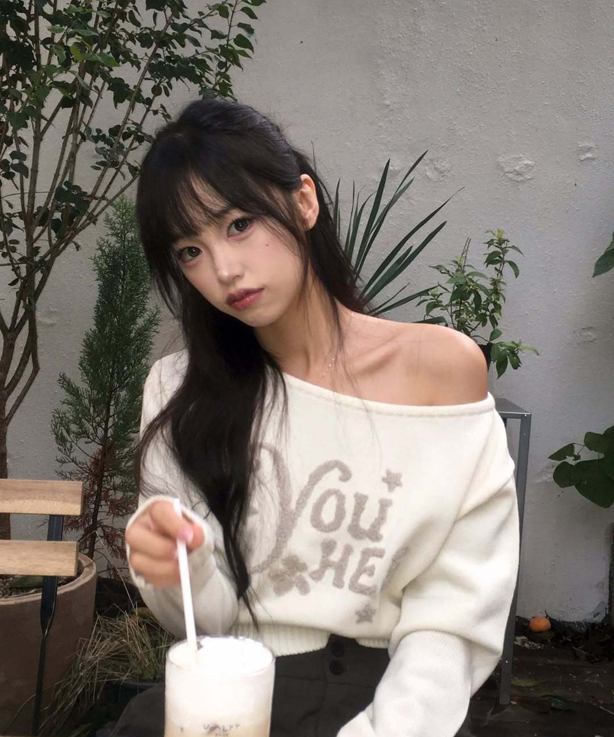 유희(YOUHEE) YOUHEE OFF-SHOULDER KNIT IVORY