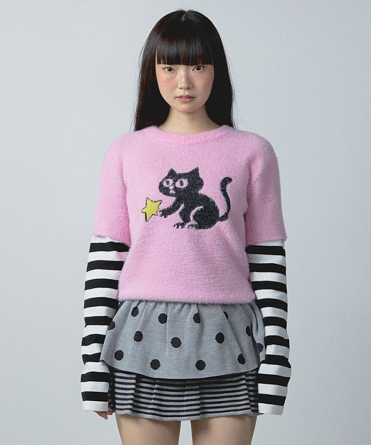 유희(YOUHEE) YOUHEETIC LAYERED KNIT PINK