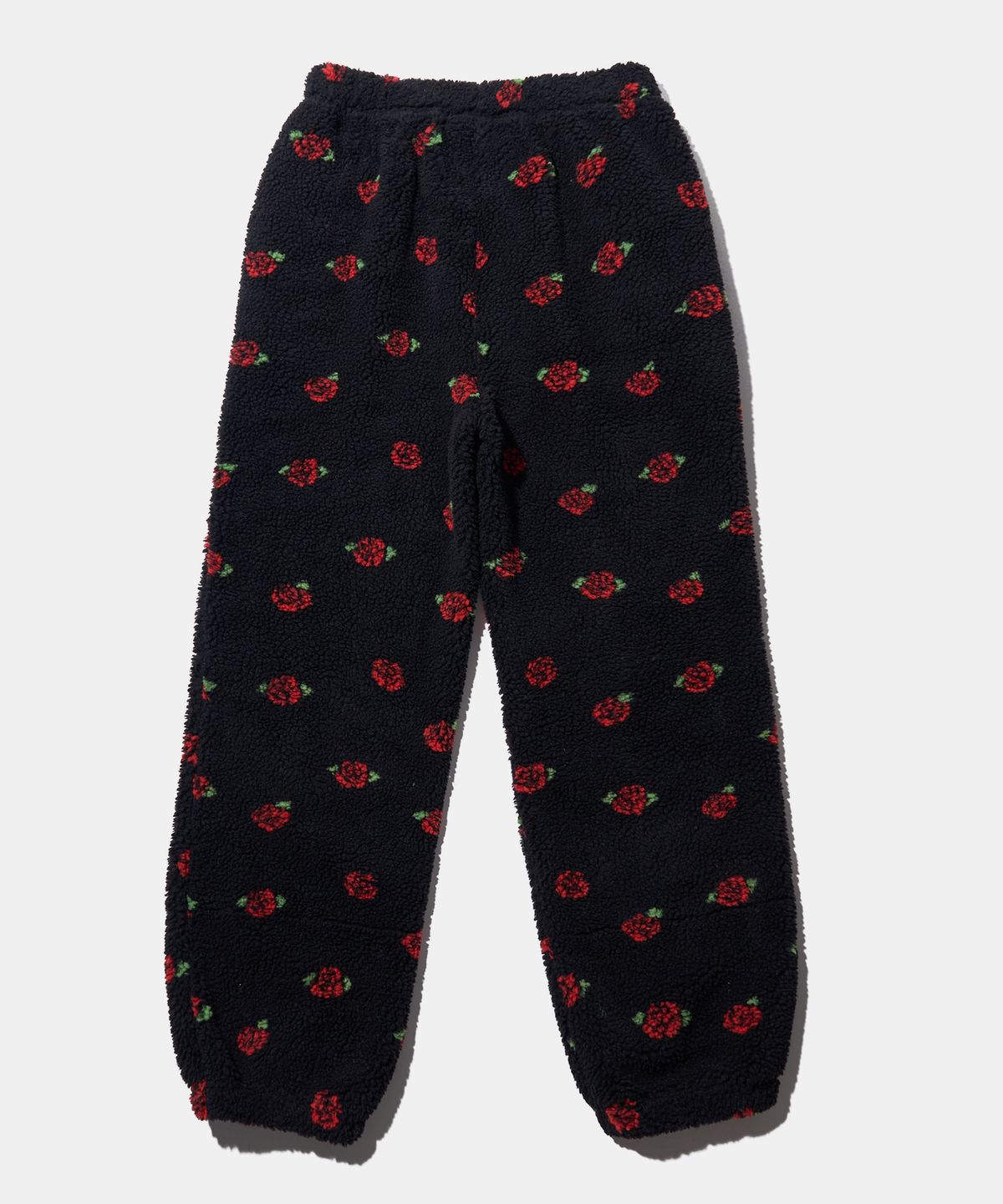 유희(YOUHEE) ROSE PATTERN FLEECE PANTS BLACK