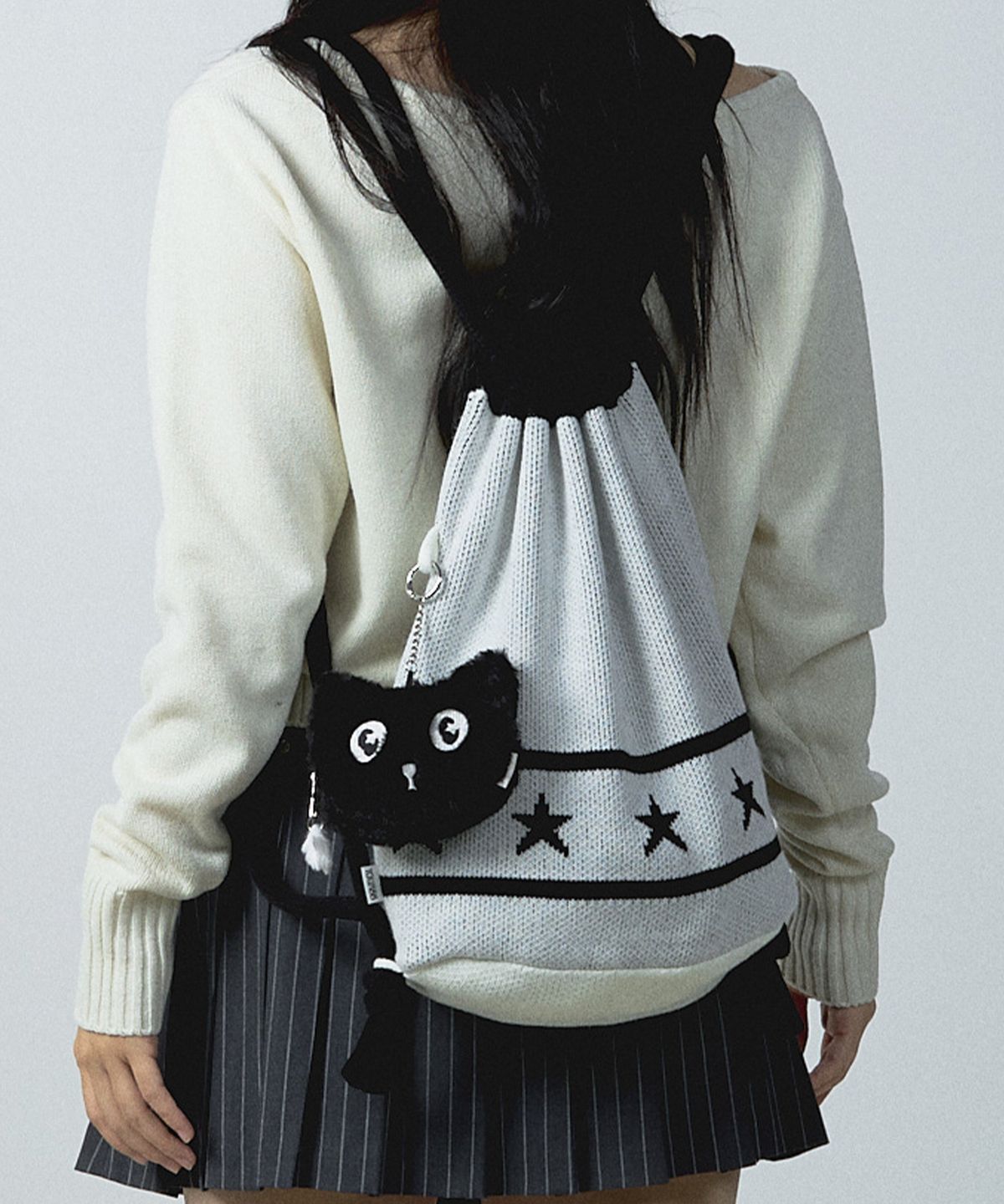 유희(YOUHEE) STAR KNIT STRING BAG IVORY