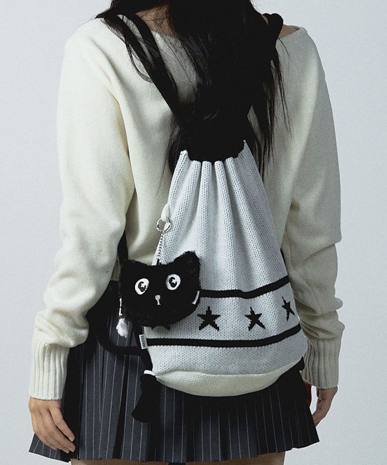 [브랜드위크 20%쿠폰] STAR KNIT STRING BAG IVORY