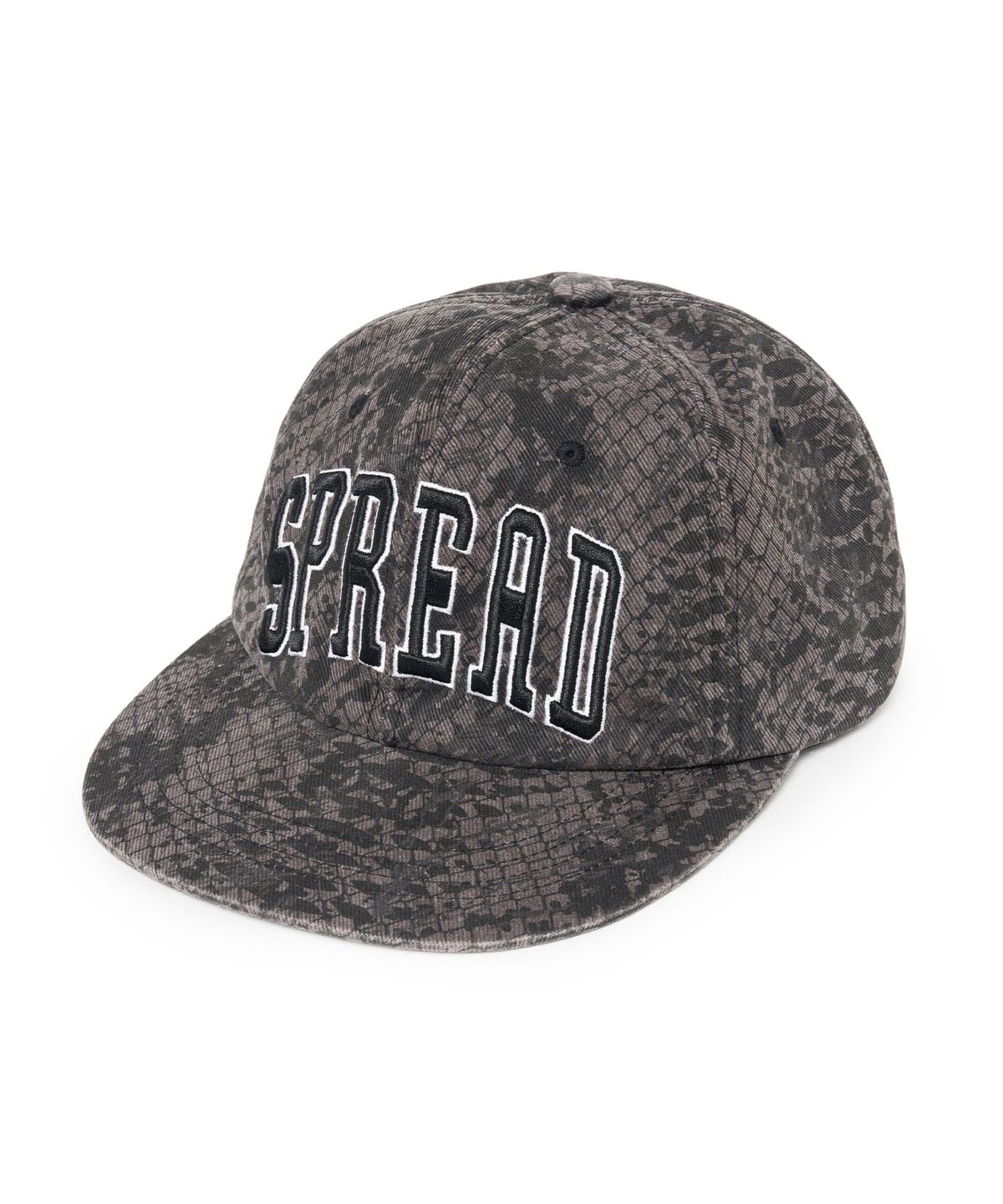 브라운브레스(BROWNBREATH) SNAKE PATTERN SQUARE VISOR CAP - BLACK
