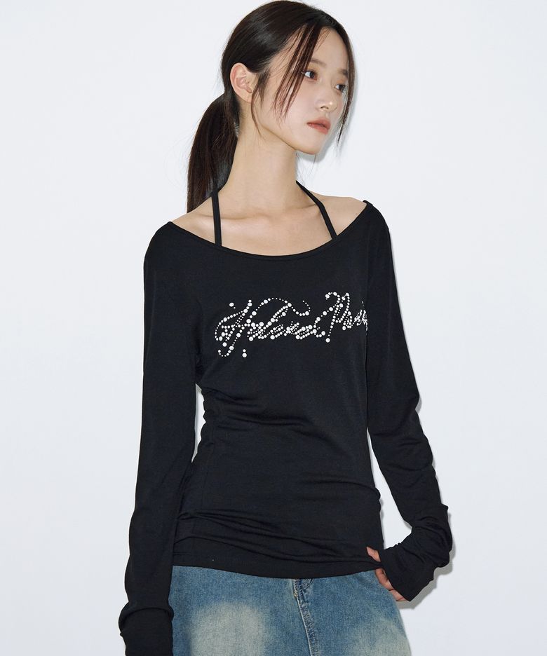 웨이브 로고 롱 슬리브 [블랙]