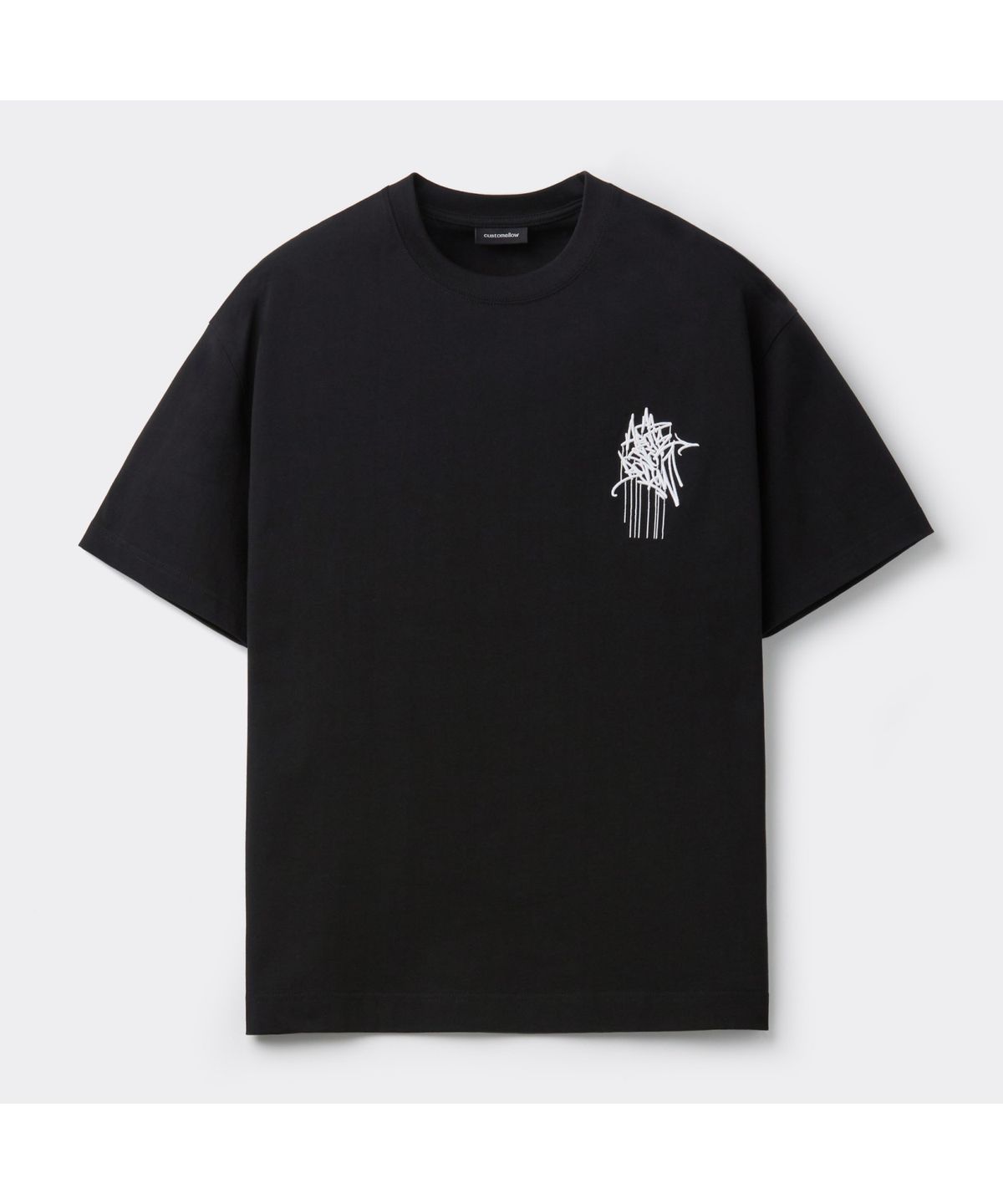 커스텀멜로우(CUSTOMELLOW) [BISCO SMITH] Black Graphic Half Sleeve T-shirt CWTAW25911BKX
