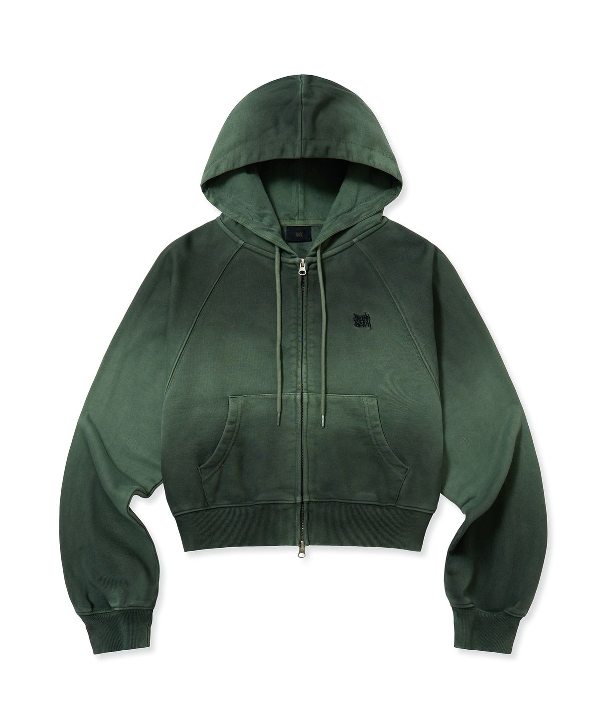 브라운브레스(BROWNBREATH) W BROKEN TAG DIRTY CROP HOOD ZIP UP - KHAKI