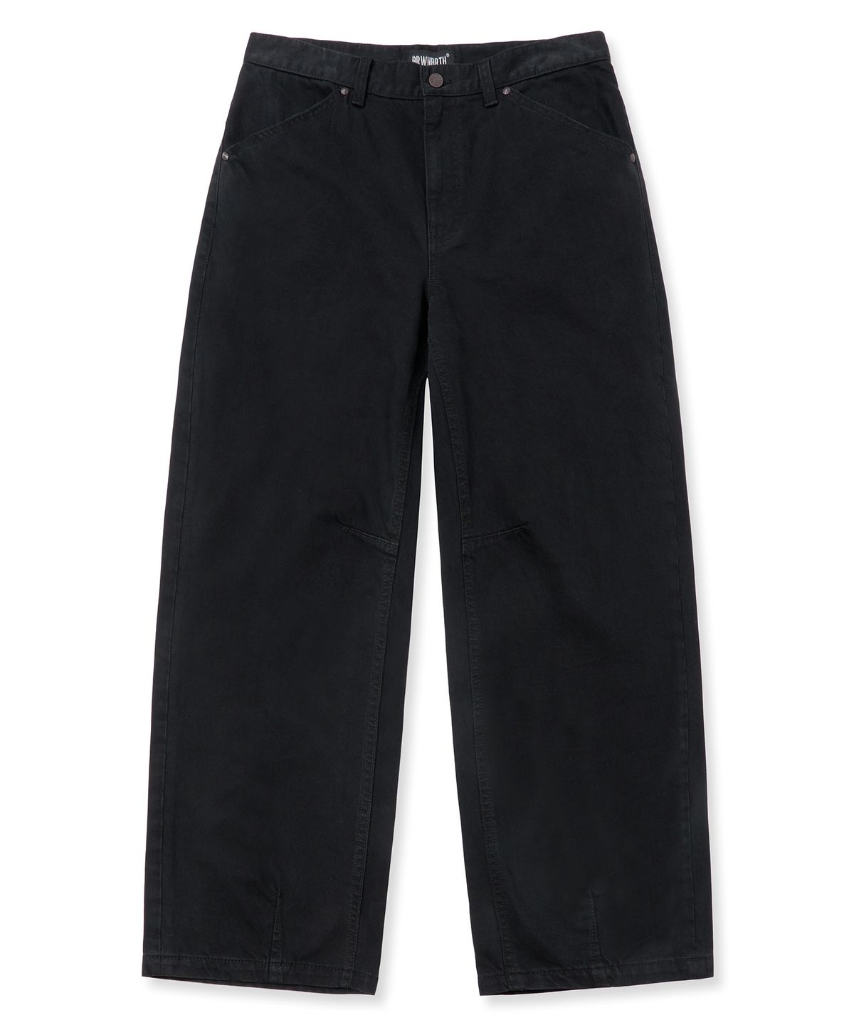 브라운브레스(BROWNBREATH) CURVED DENIM PANTS - BLACK
