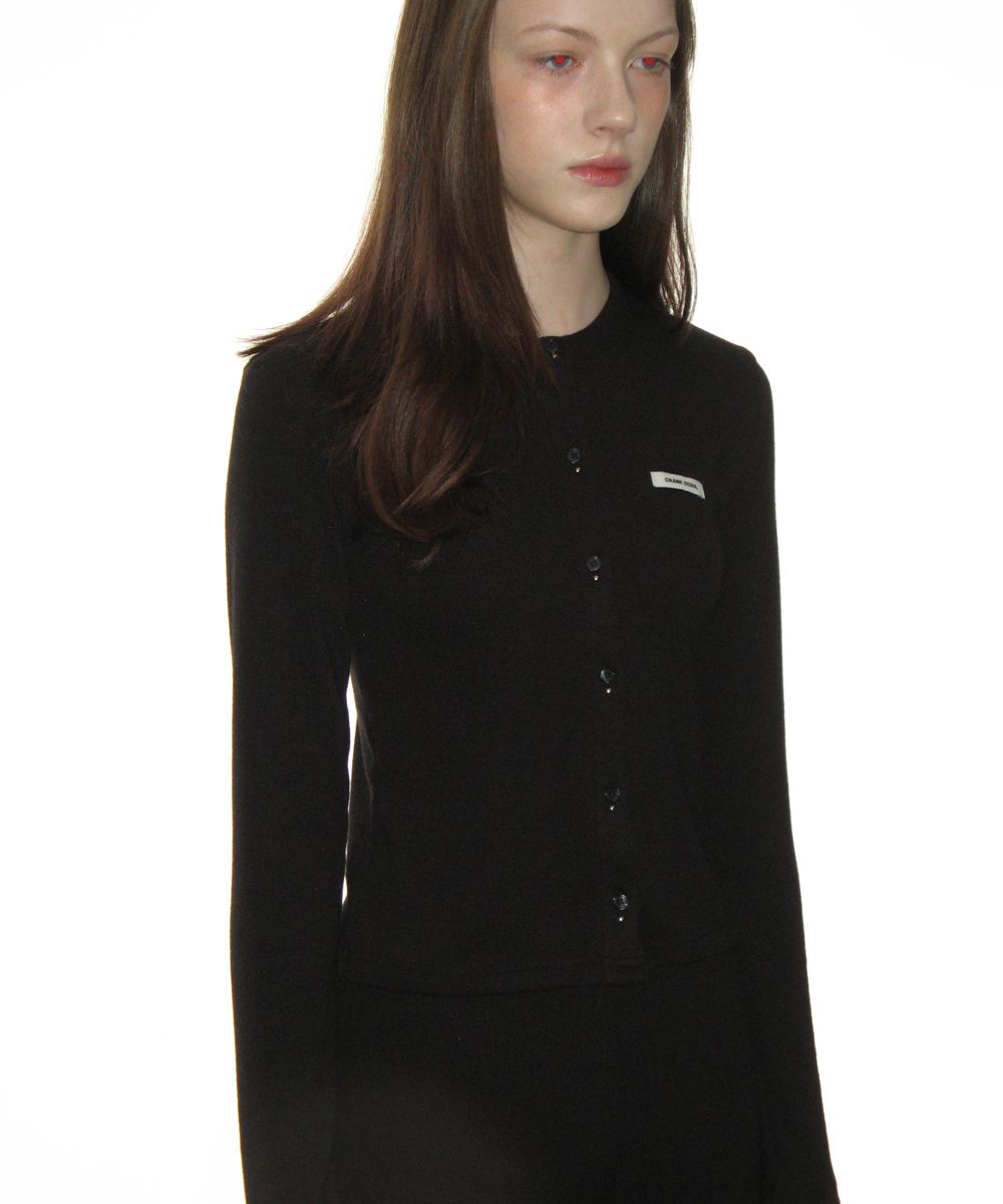 MUSINSA公式 | CRANK Knit Stud Cardigan_Black