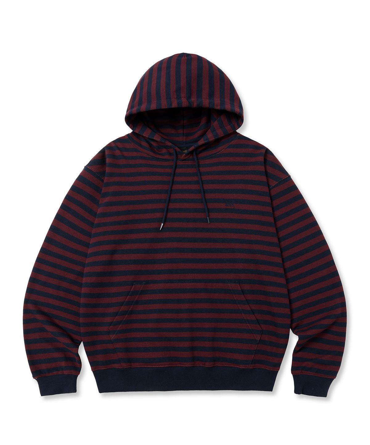 브라운브레스(BROWNBREATH) STRIPE TAG HOODIE - BURGUNDY