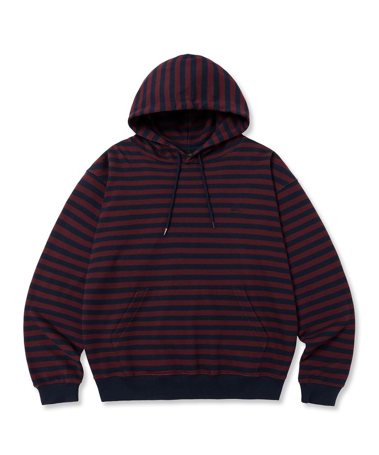 STRIPE TAG HOODIE - BURGUNDY