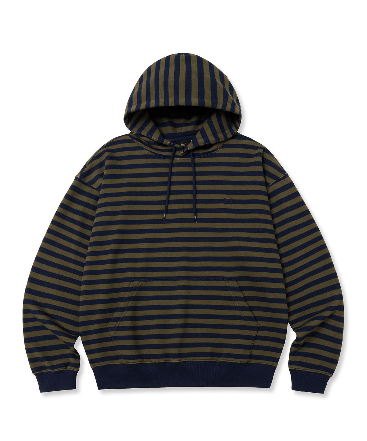 브라운브레스(BROWNBREATH) STRIPE TAG HOODIE - KHAKI