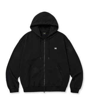 [25FALL] TAG HOOD ZIP UP - BLACK