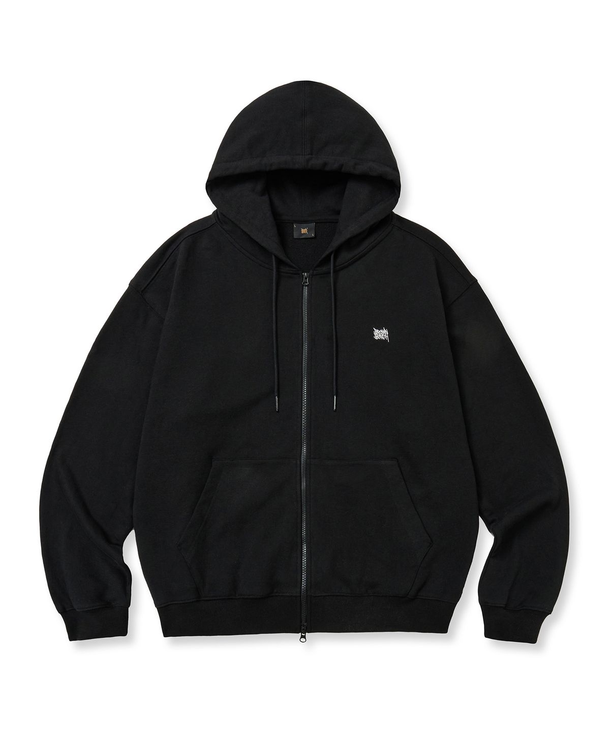 브라운브레스(BROWNBREATH) [25FALL] TAG HOOD ZIP UP - BLACK