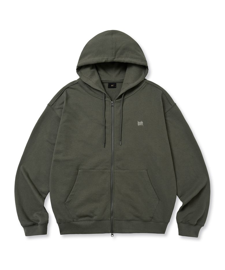 TAG HOOD ZIP UP - KHAKI