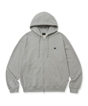 [25FALL] TAG HOOD ZIP UP - MELANGE GREY