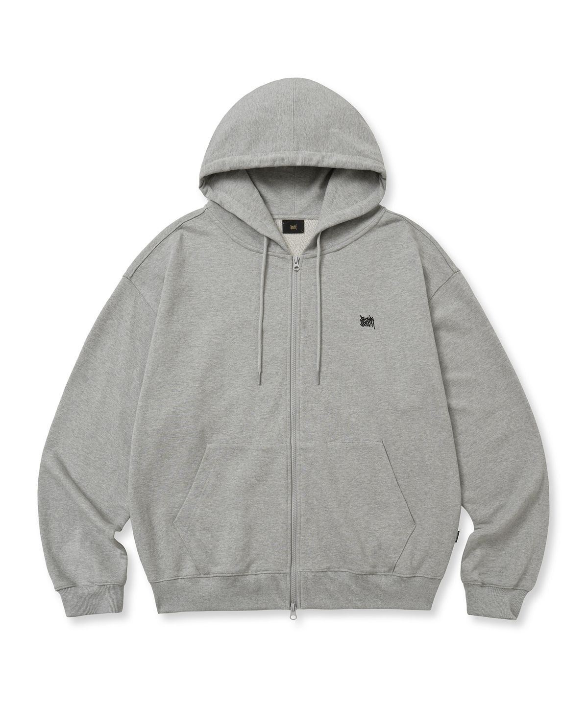 브라운브레스(BROWNBREATH) [25FALL] TAG HOOD ZIP UP - MELANGE GREY