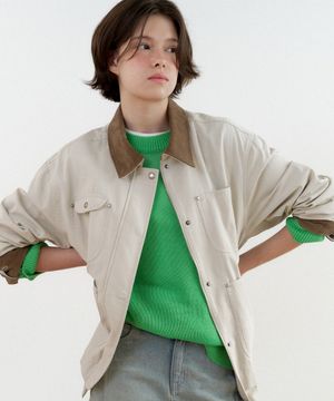 우먼 코튼 워크 자켓 Ecru