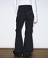 피그먼트 스터드 부츠컷 팬츠 [블랙]