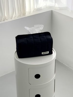 패딩 휴지케이스 티슈케이스 블랙 직사각