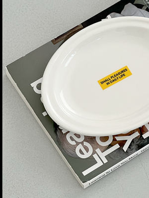 리핏 라벨 오발 접시 (2colors)