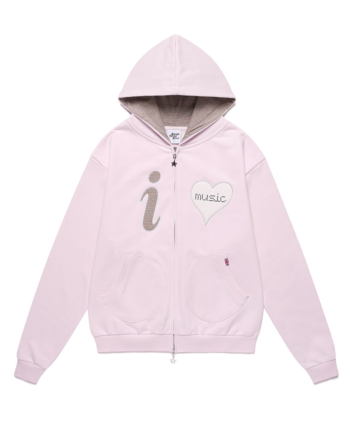 카비시(CAVISH) I LOVE MUSIC ZIP UP HOODIE PINK(CV2FFUM481A)