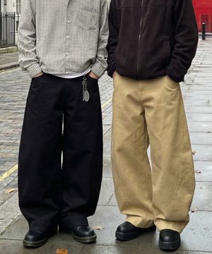 트위스트 커브드 코튼 팬츠[4COLORS]