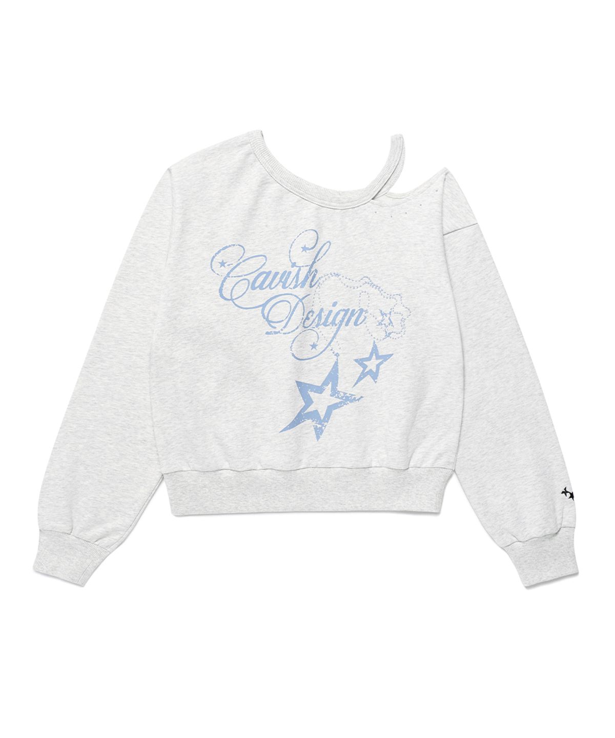 카비시(CAVISH) W OFF SHOULDER NECKLACE SWEATSHIRT LIGHT GREY(CV2FFFM440A)