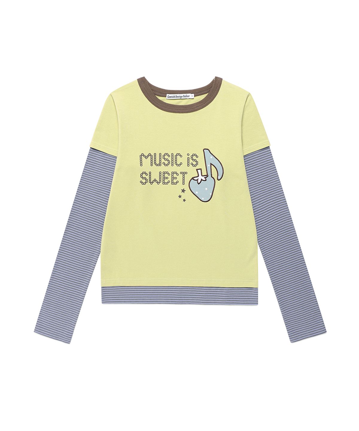 카비시(CAVISH) W STRAWBERRY LAYERED LS TEE YELLOW(CV2FFFT551A)