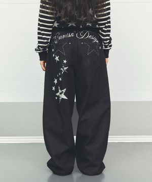 W MILKY WAY DENIM PANTS BLACK(CV2FFFD111A)