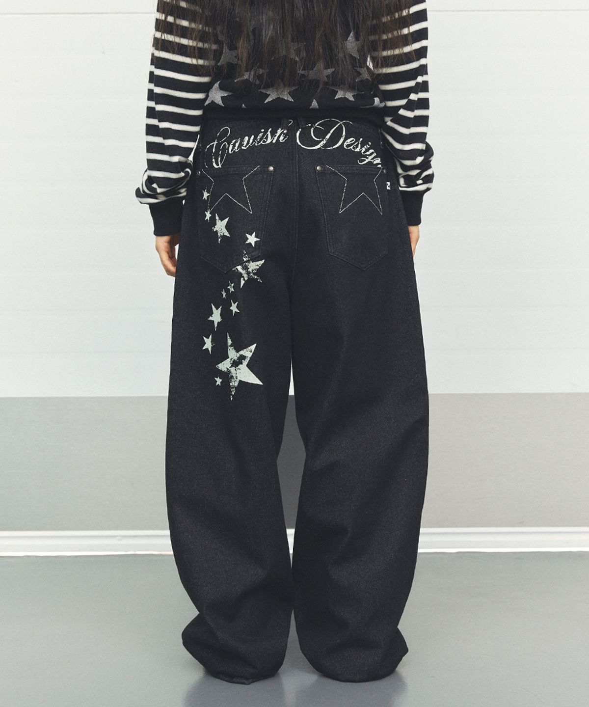 카비시(CAVISH) W MILKY WAY DENIM PANTS BLACK(CV2FFFD111A)