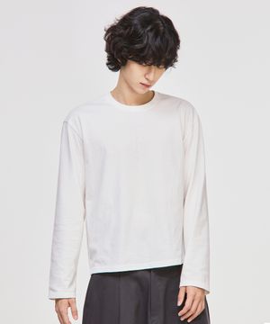 크롭 긴팔 티셔츠[화이트]