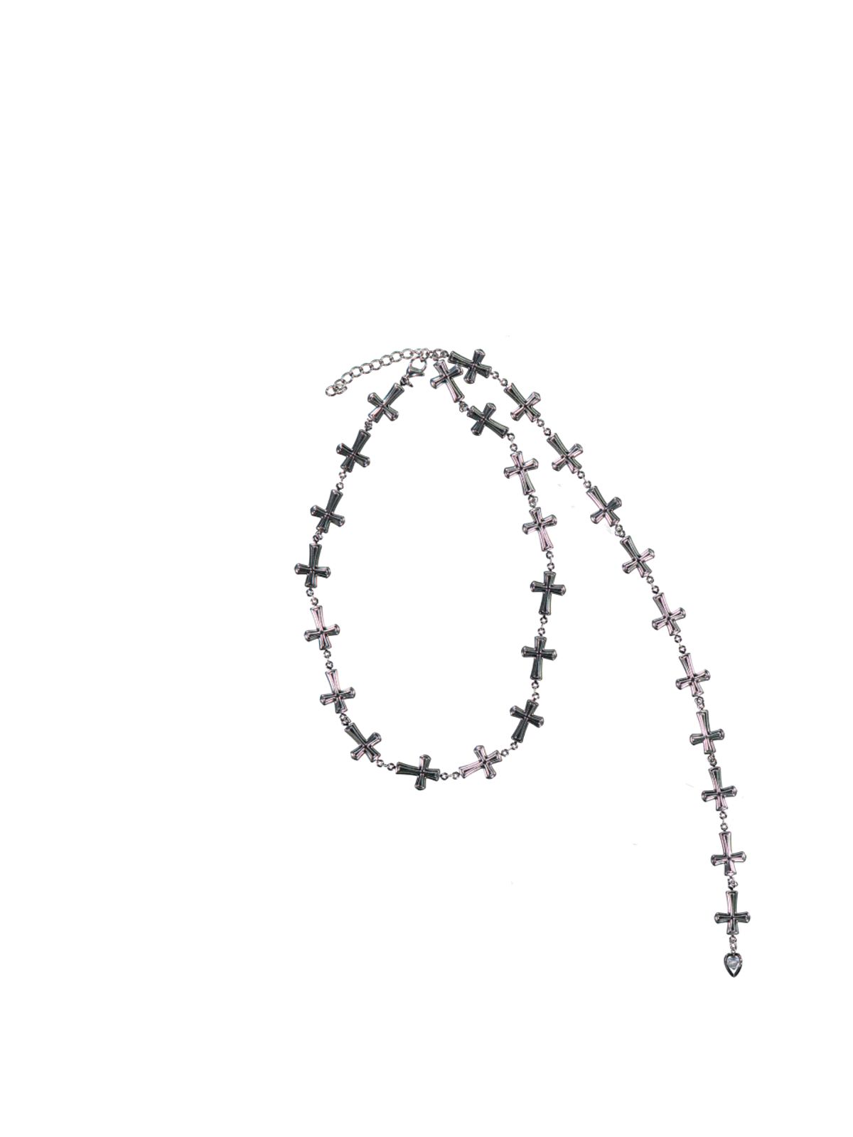 셋업이엑스이(SETUP-EXE) DROP CROSS NECKLACE / SILVER