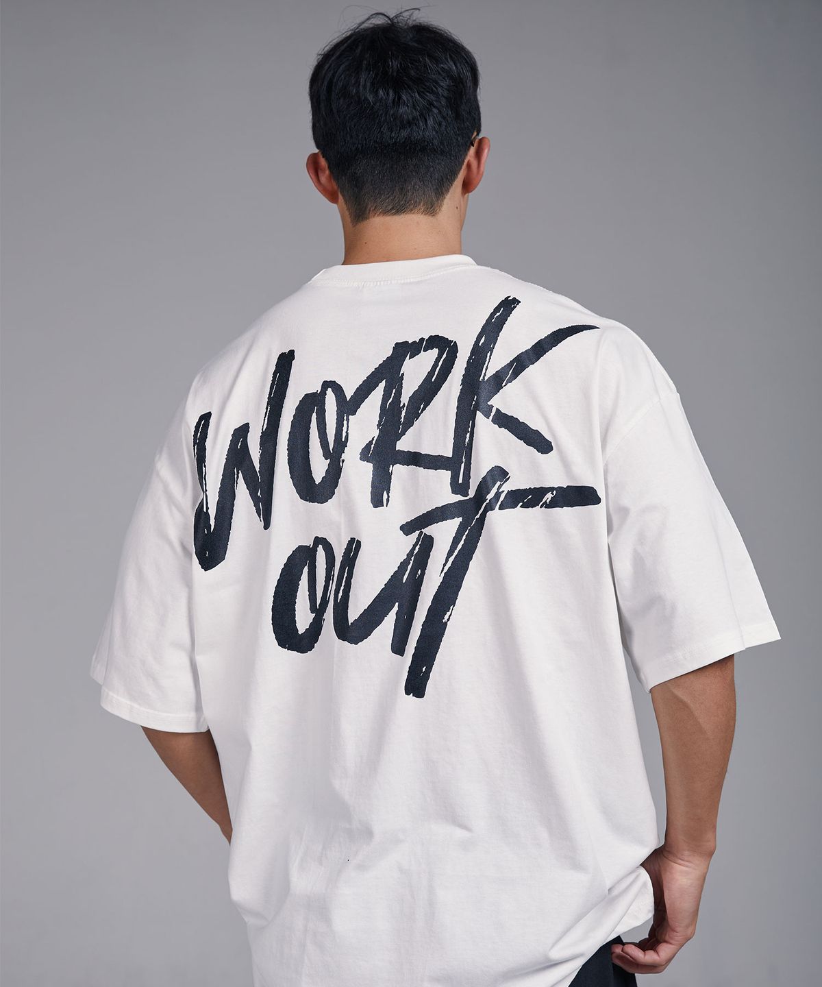 코리아몬스터(KOREAMONSTER) KM08 WORKOUT 오버핏 반팔티 화이트