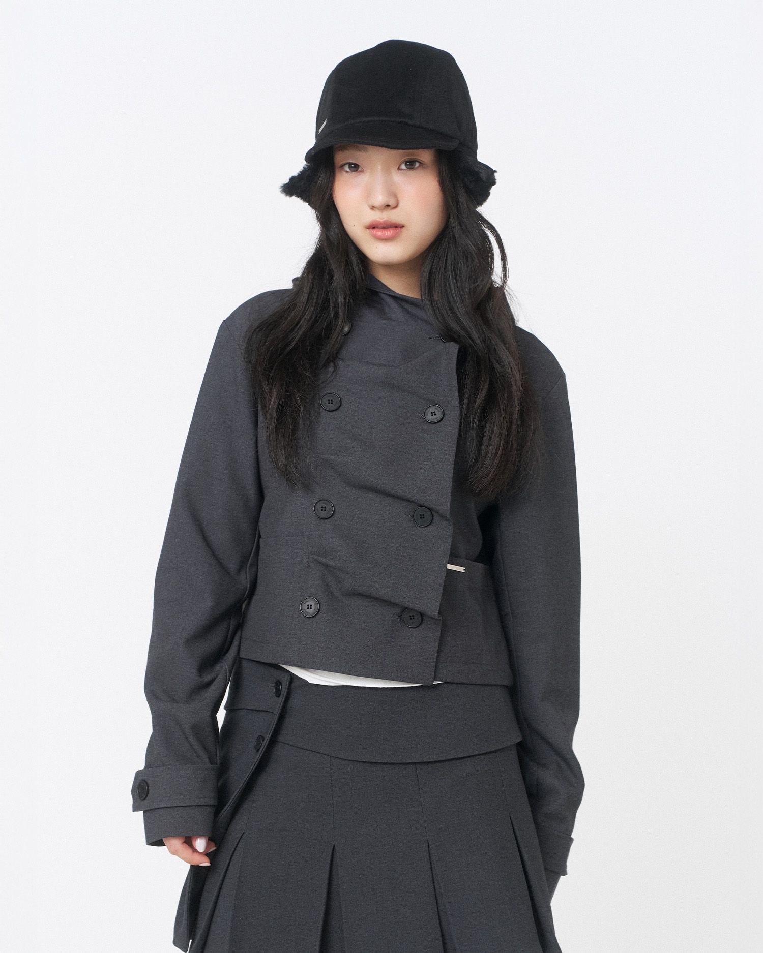 ジャケット・アウター miseki seoul Cowl neck button Jacket MUSINSA公式 | MISEKI SEOUL Cowl neck button Jacket CHARCOAL