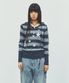[기명, 매미pick] W U NECK STRIPED STAR KNIT HOODIE NAVY(CV2FFFK601A)