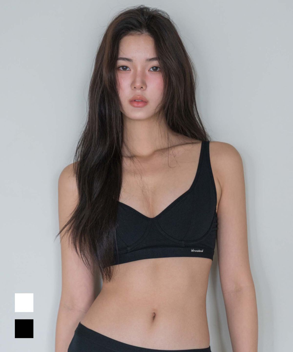 도로시와(DOROSIWA) Minimal Garments Cotton Cut Line Bra (Underwire)_2colors