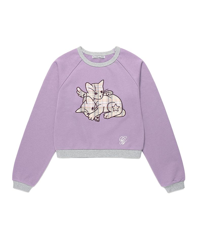 W ANGEL CATS SWEATSHIRT PURPLE(CV2FFFM441A)