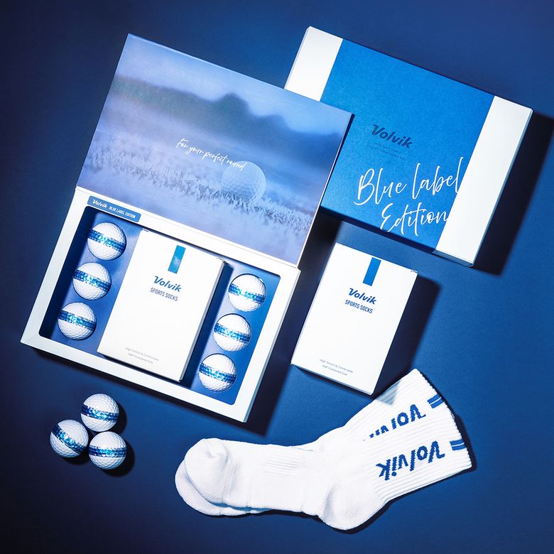 엑시아 블루라벨 에디션 3피스 골프공 6구 + 스포츠양말 SET