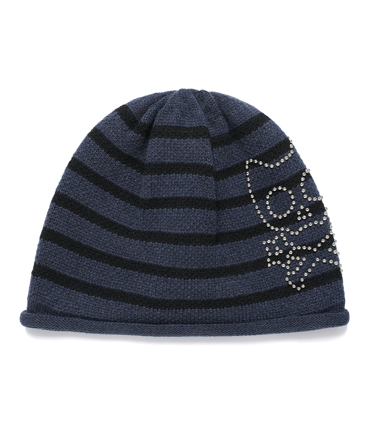 카비시(CAVISH) SKULL CAT STRIPED BEANIE NAVY(CV2FFUAB32A)