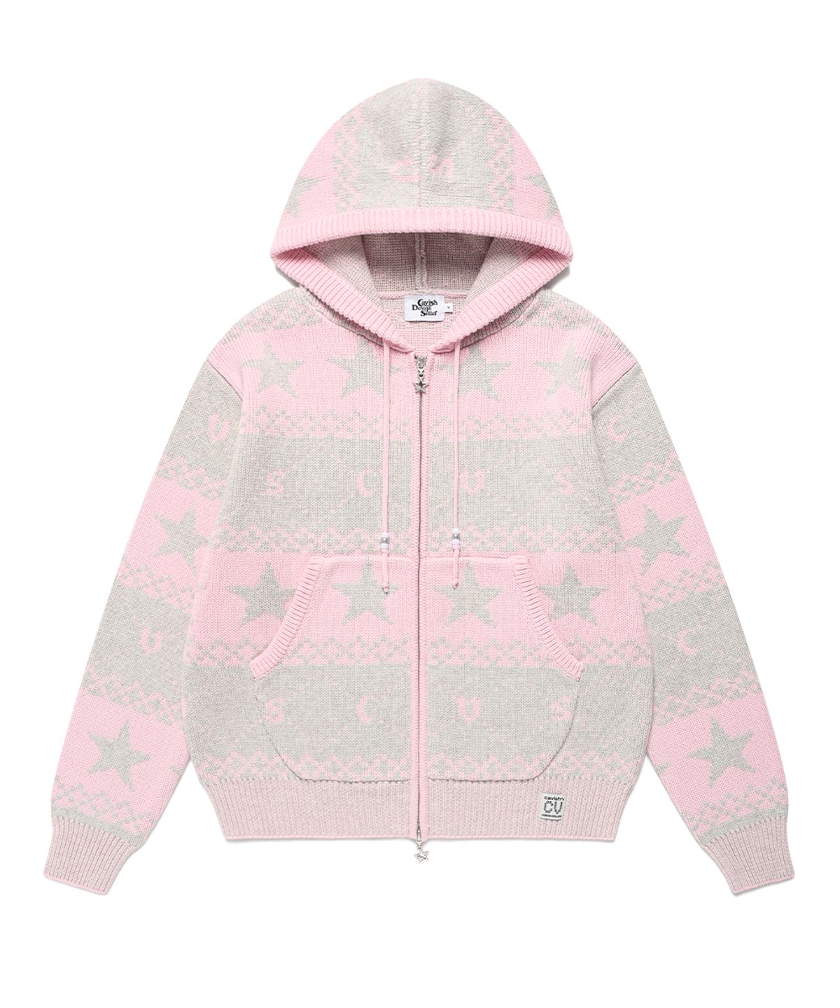 카비시(CAVISH) NORDIC KNIT ZIP UP HOODIE PINK(CV2FFUK680A)