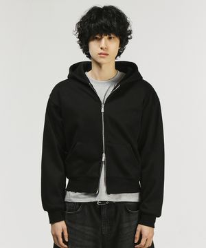 투웨이 크롭 후드 집업[블랙]