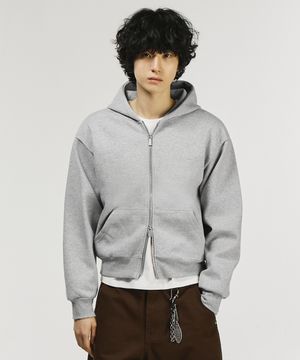 투웨이 크롭 후드 집업[그레이]